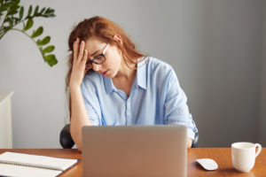 woman working on laptop